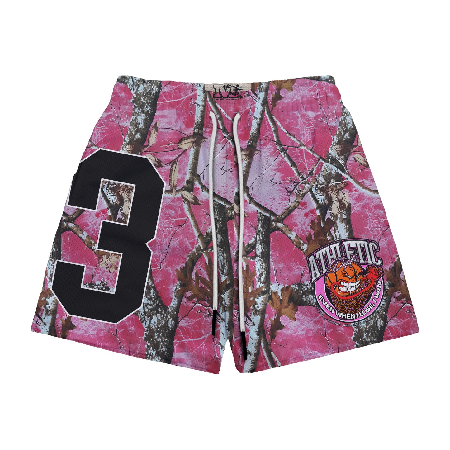 Pink Camo Motion Athletics Varsity Mesh Shorts