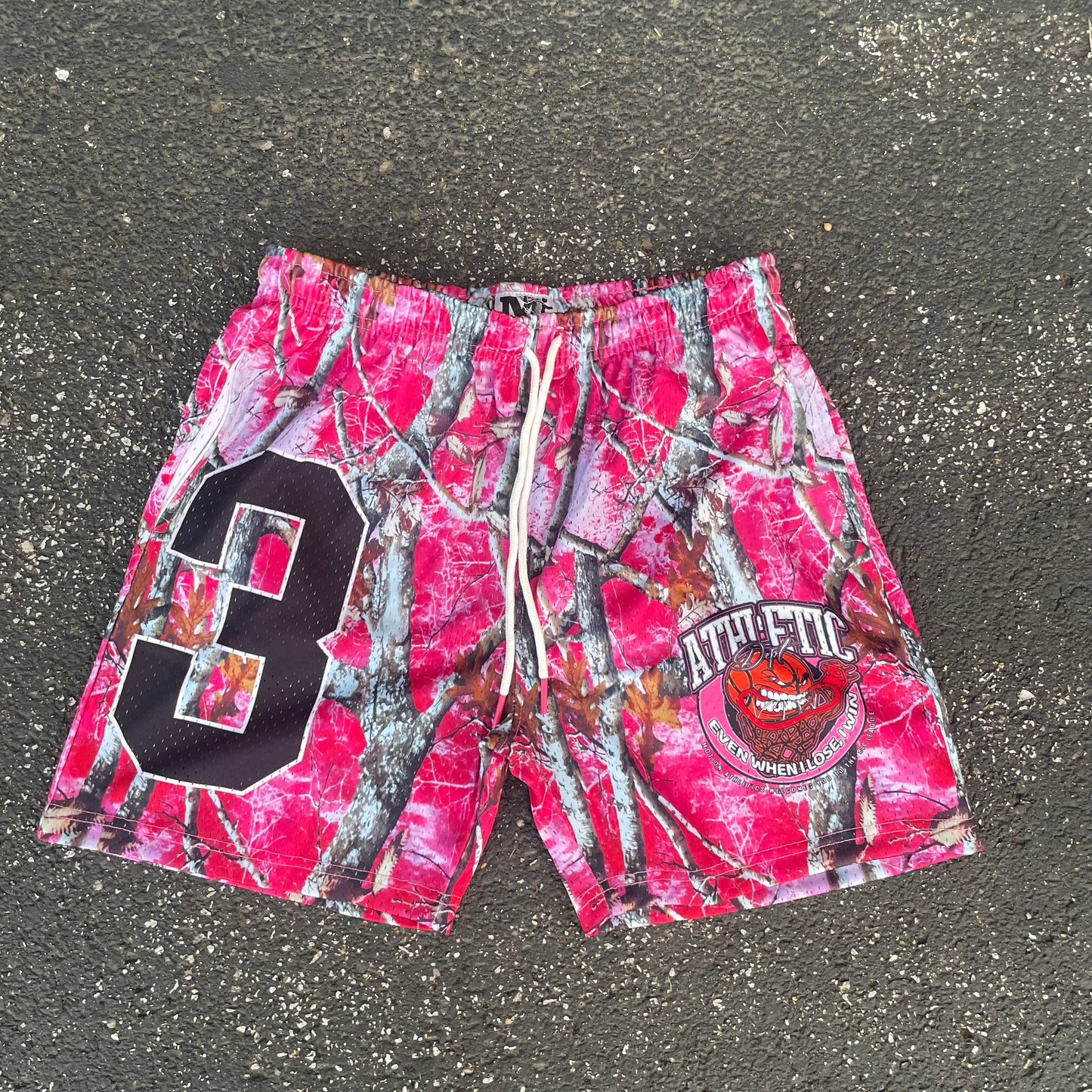 Pink Camo Motion Athletics Varsity Mesh Shorts