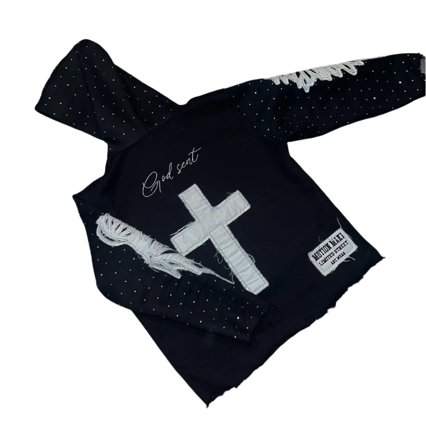 “GOD’S CHILD” RHINESTONE HOODIE